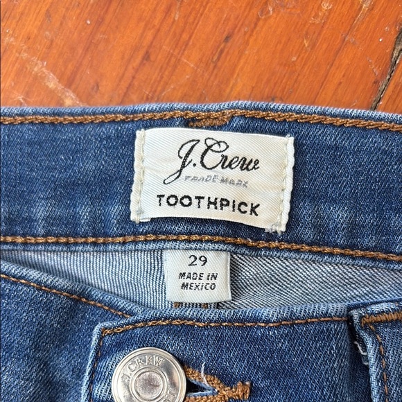 J. Crew Toothpick Classic Blue Women's Skinny Jeans Size 29 - Picture 2 of 5